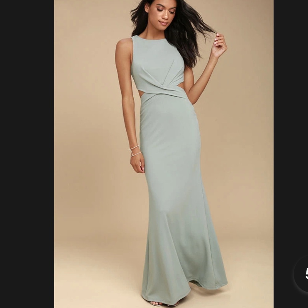 Lulu's Sage Green Maxi/Bridesmaid Dress